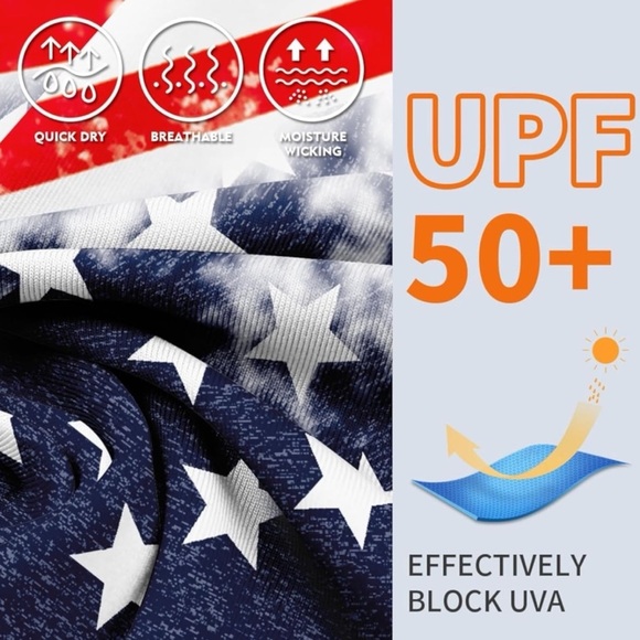 Stars & Stripes Sleeveless Rash Guard Tankini Top w/ Built‑In Bra, Size XL I NWT - Picture 7 of 11